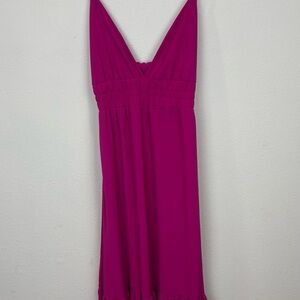 Vici Strappy Open Back Midi Dress Size Medium Adjustable Lined Vacation